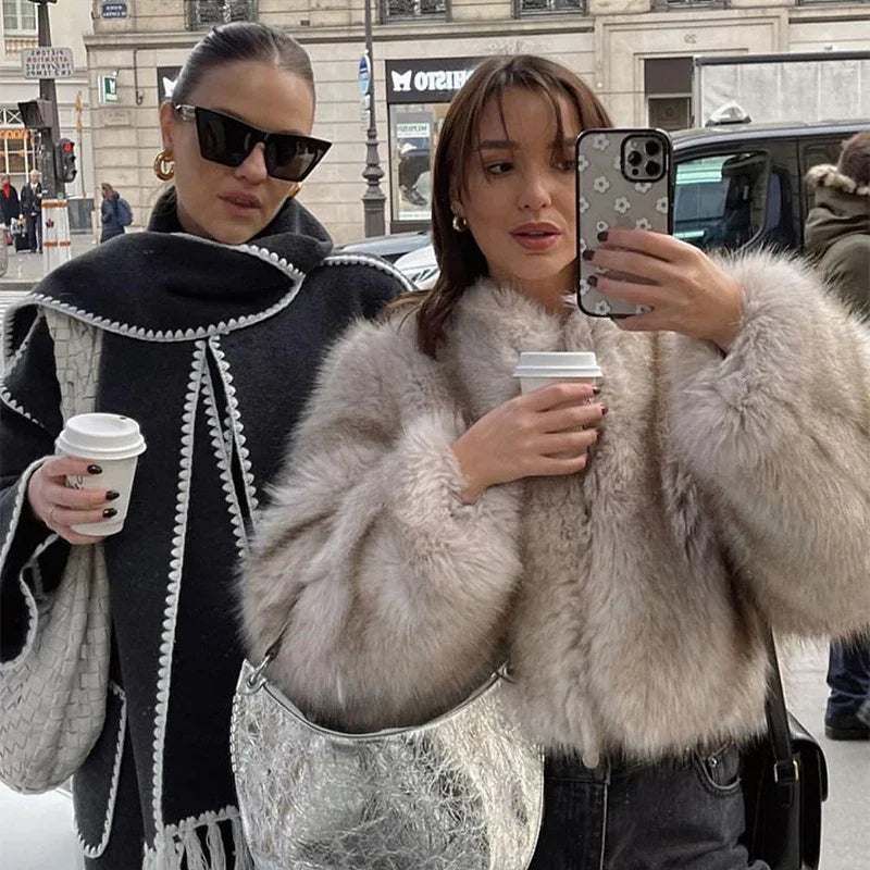 Women's Short Faux Fur Coat Winter