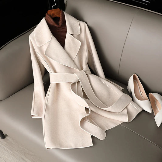 High-quality women's cashmere coat