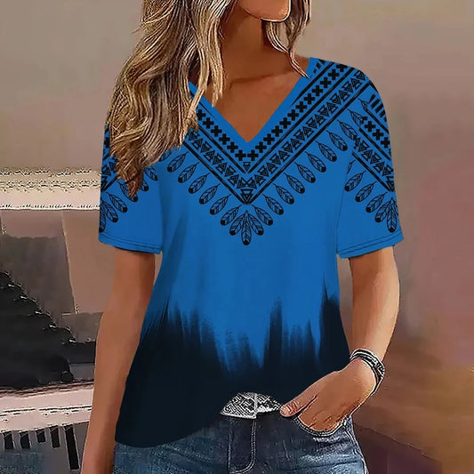 Women's T-shirt V-neck Dots Minimalist