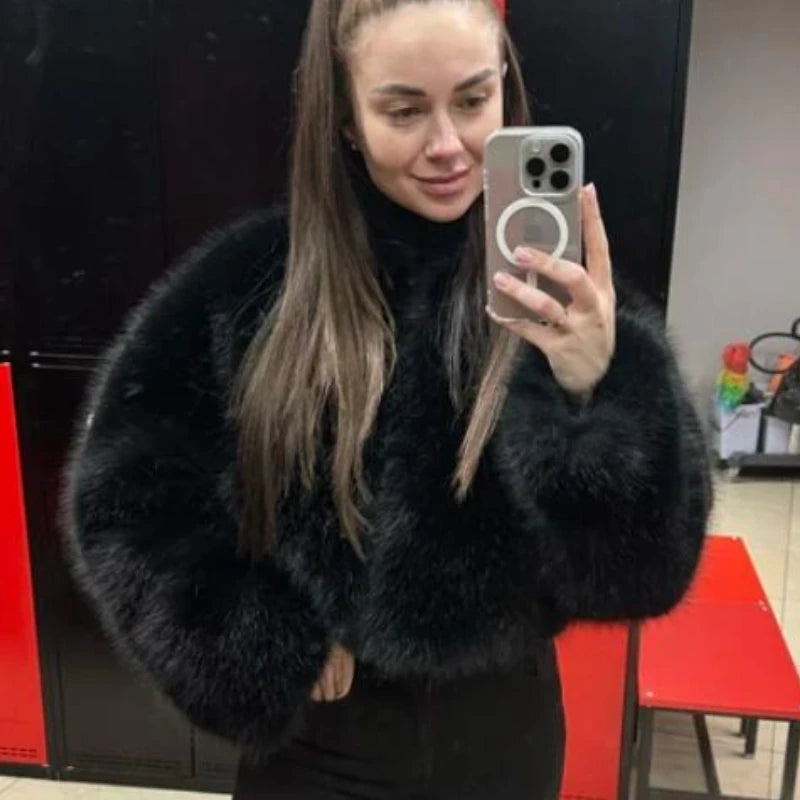 Women's Short Faux Fur Coat Winter