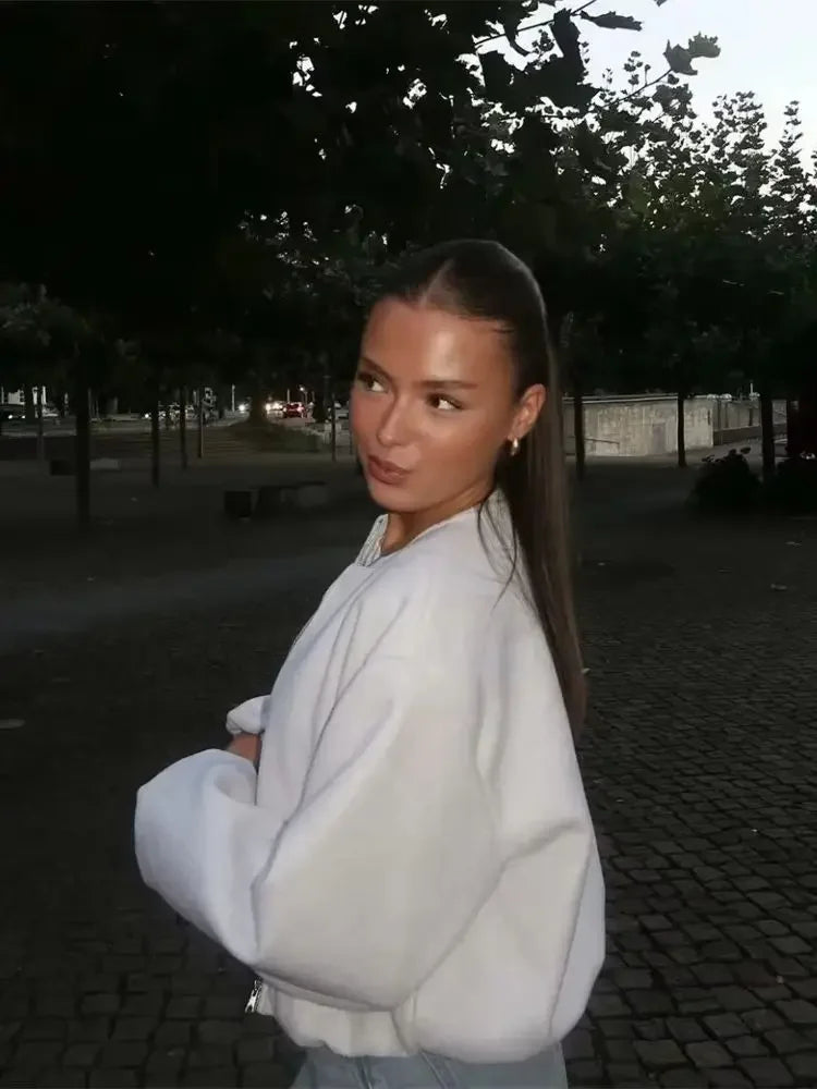 EmberEase Bomber: Retro zip-up bomber with soft warmth and timeless flair.