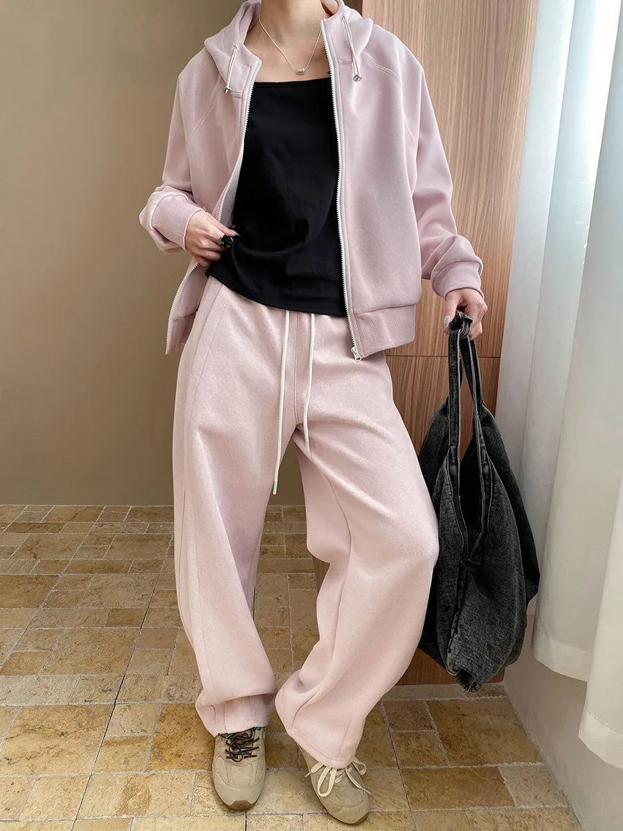 Casual spring and fall women's set with sweatshirt