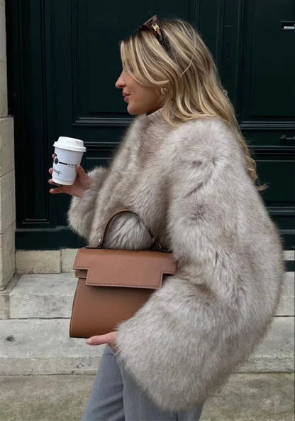 Women's Short Faux Fur Coat Winter