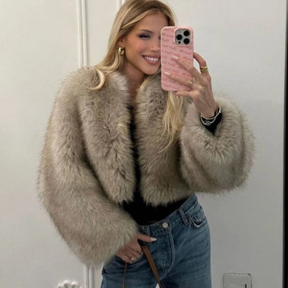 Women's Short Faux Fur Coat Winter