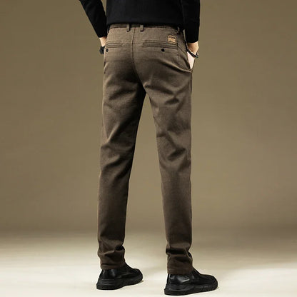 KUBRO Men's Pants Casual Cotton Solid Color Spring Autumn Straight Business Work Pants High Quality Fashion Black Grey Trousers