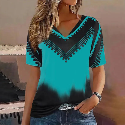Women's T-shirt V-neck Dots Minimalist