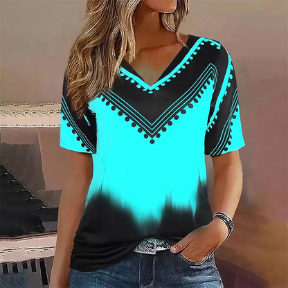 Women's T-shirt V-neck Dots Minimalist