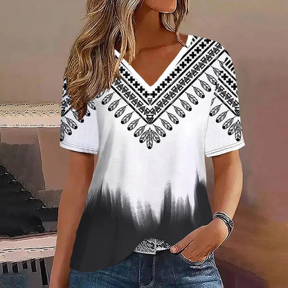 Women's T-shirt V-neck Dots Minimalist