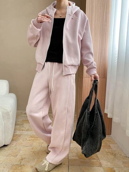 Casual spring and fall women's set with sweatshirt