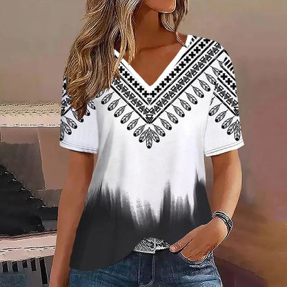 Women's T-shirt V-neck Dots Minimalist