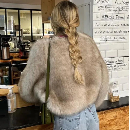 Women's Short Faux Fur Coat Winter
