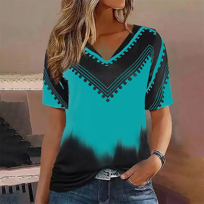 Women's T-shirt V-neck Dots Minimalist