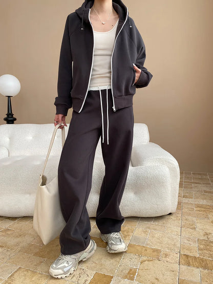 Casual spring and fall women's set with sweatshirt